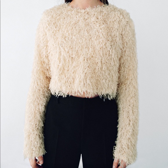 Zara Sweaters - FEATHER EFFECT SWEATSHIRT
